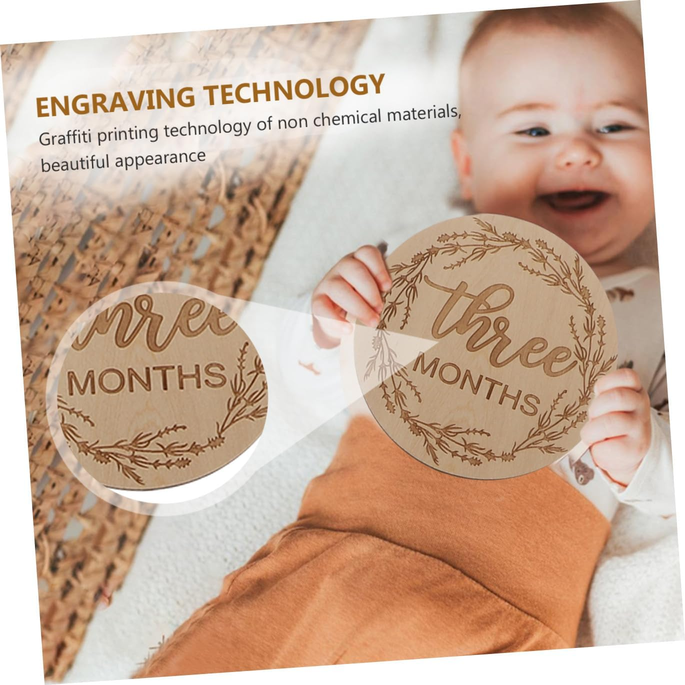 Toyvian 12Pcs Girl Cards for Newborn Photography Month Month Growth Tracking Smooth Safe for Keepsake for First Year image number 3