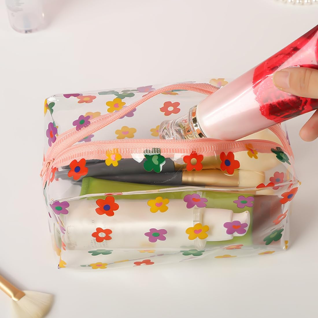 OUDQFCJ Pack of 3 Multifunctional Toiletry Bag Cosmetic Bag Organiser, Large Capacity Wash Bag for Travel image number 5