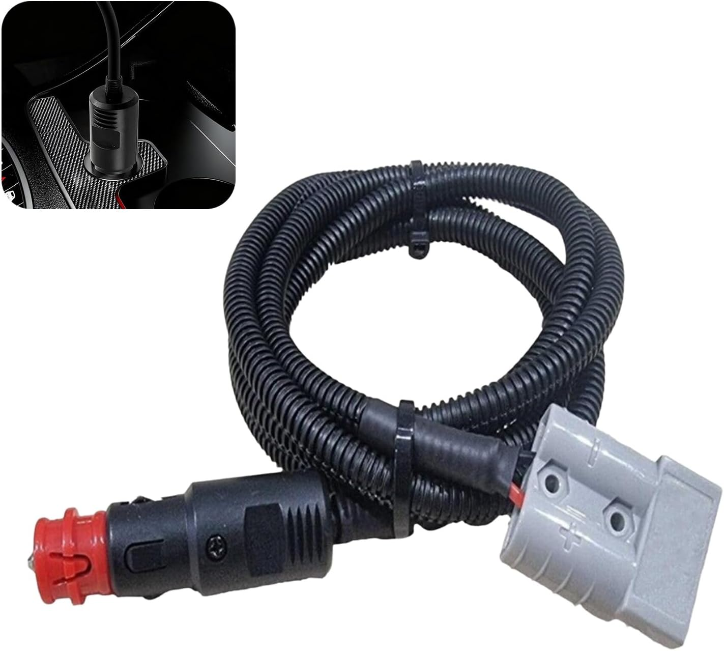 1Pcs Anderson Plug Cigarette Lighter Adapter, Style Connector EU Male Car，50A Anderson Plug Extension Cable, Suitable for Caravan Accessoriesoven and Refrigerator Systems（With Protective Cover & 2M）