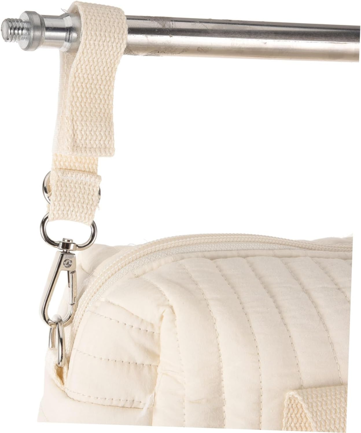 Embroidered Cotton Diaper Tote Bag for Baby Travel Stroller Hanging Diaper Storage Bag Double Straps Medium Size Squirrel Pattern image number 4