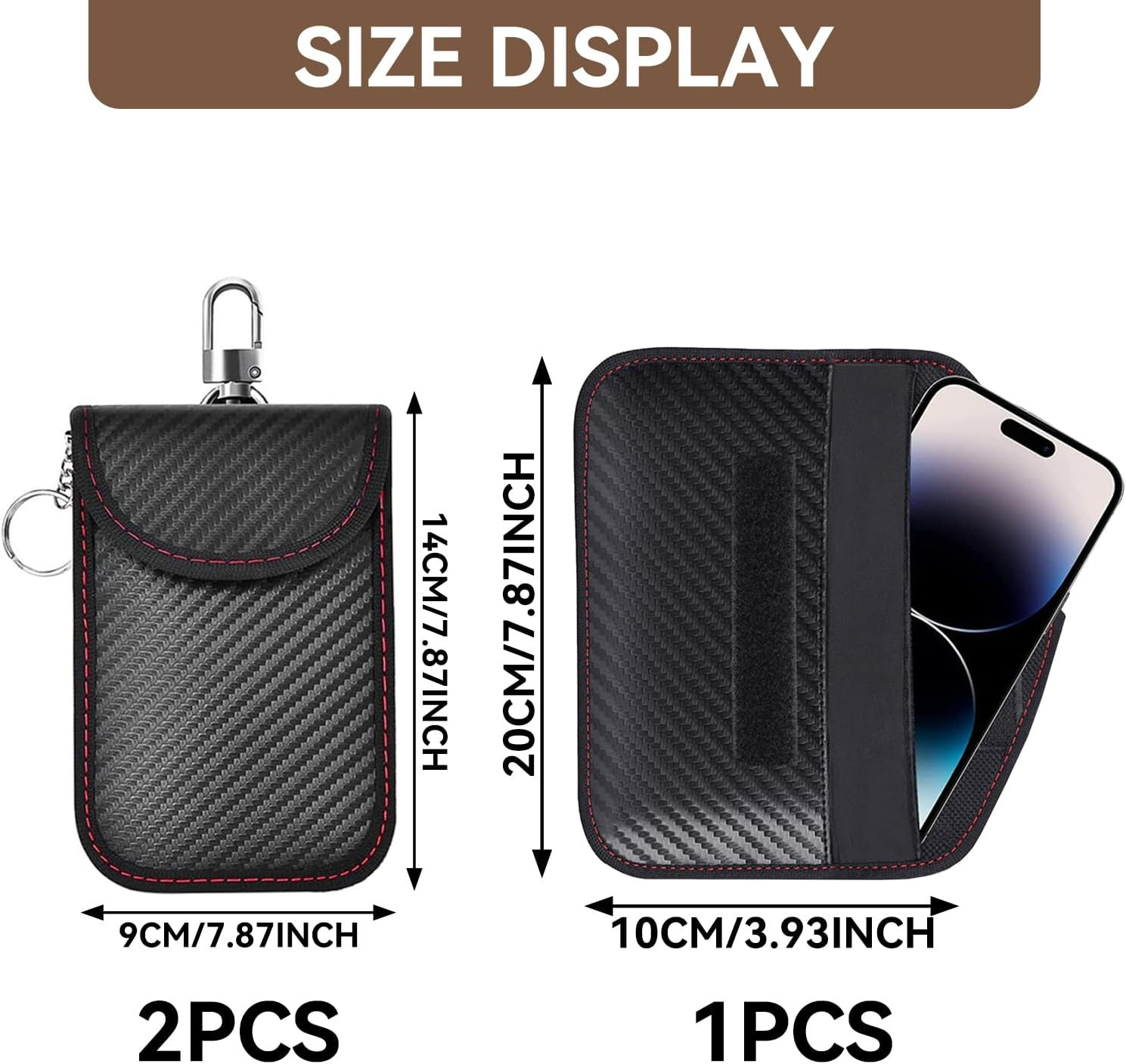 3 Pcs Faraday Pouch for Car Keys - Signal Blocking Bags, Includes Hooks and Fixed Key Rings; RFID Blocking Case for Car Security, Anti-Theft, and Signal Protection image number 5