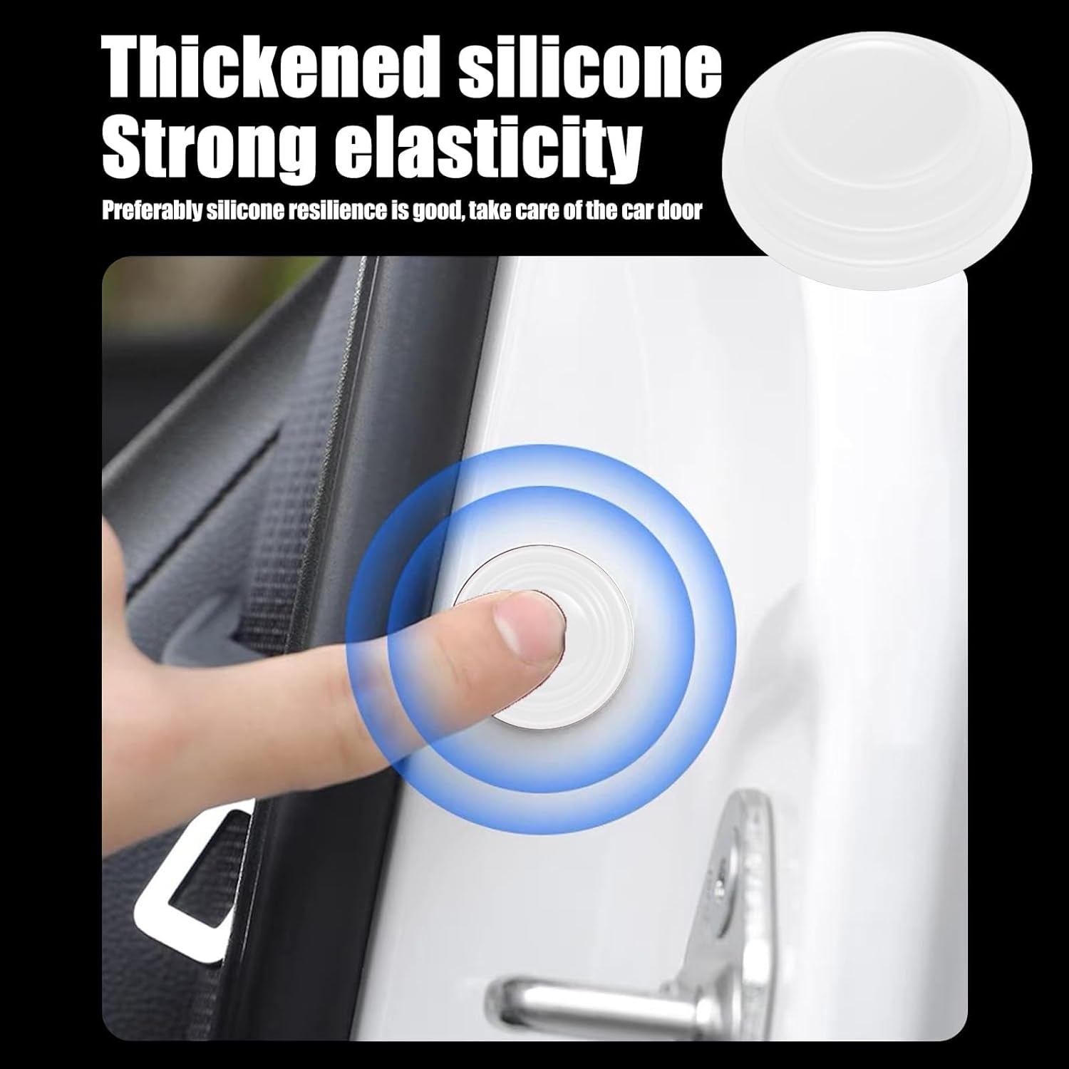 20 PCS Car Door Shock Absorbers, Soft Vehicle Soundproof Sticker Pads with Adhesive, Universal Waterproof Automobile Door Side Protectors for Car, Sedan, Truck, SUV (White) image number 2