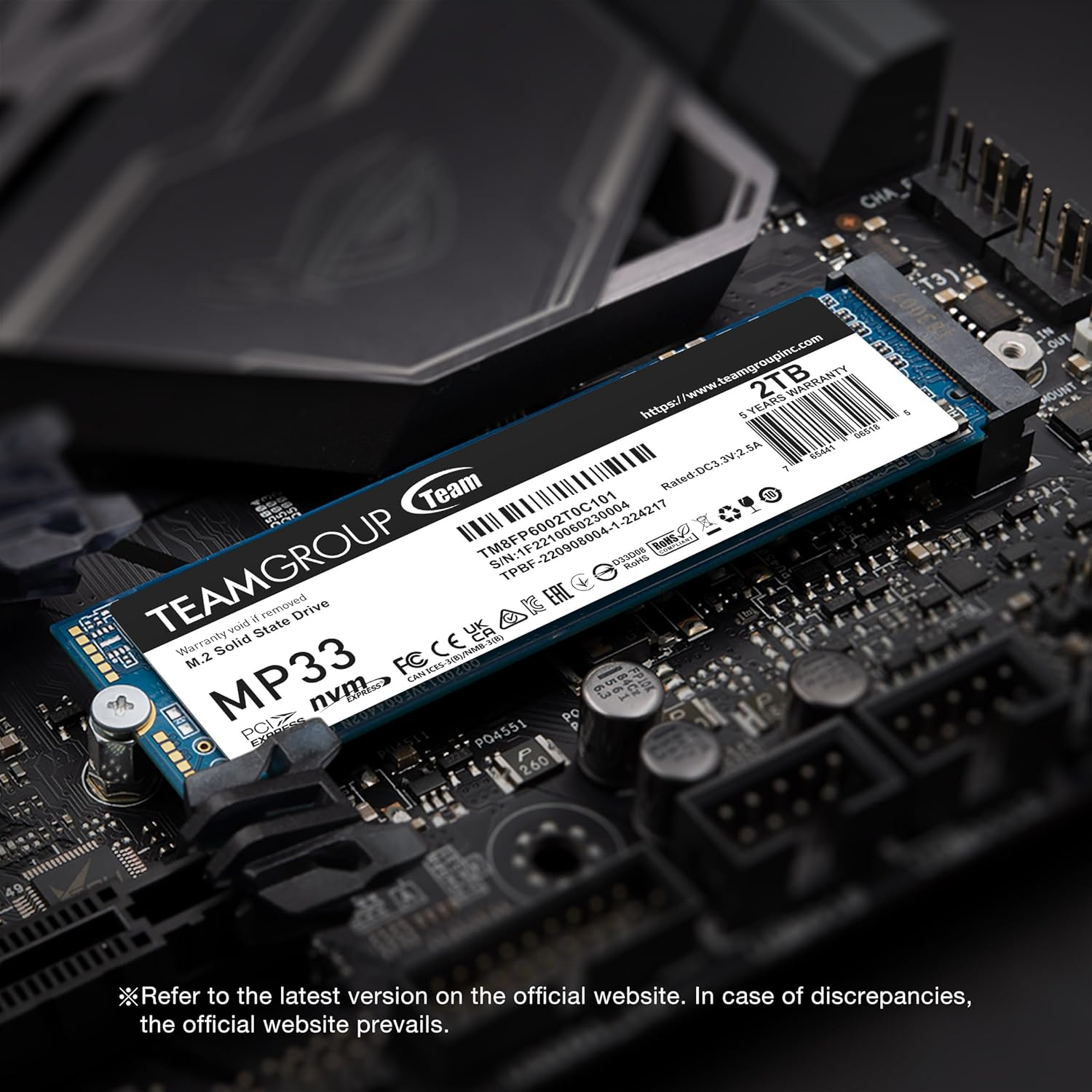 TEAMGROUP MP33 512GB SLC Cache 3DNAND TLC Nvme Pcie Gen3X4 M.2 2280 Internal SSD R/W up to 1700/1400 Mb/S Compatible W/Laptop&Desktop TM8FP6512G0C101 image number 5