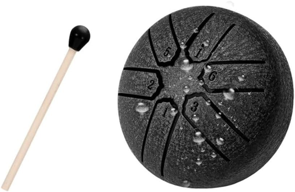 Rain Chime Drum, Steel Tongue Drum for Rain Outdoor, 3 Inches 6 Notes Sound Healing Drum Kit, Mini Hand Drum with Drumstick, Waterproof Musical Rain Drum for Garden image number 4