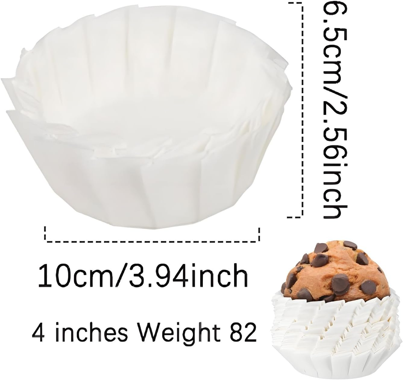 50 Piece Set of Baking Coasters,4 Inch Cupcake and Muffin Paper Liners,Parchment Circles for Cakes,Desserts and Pastries image number 2