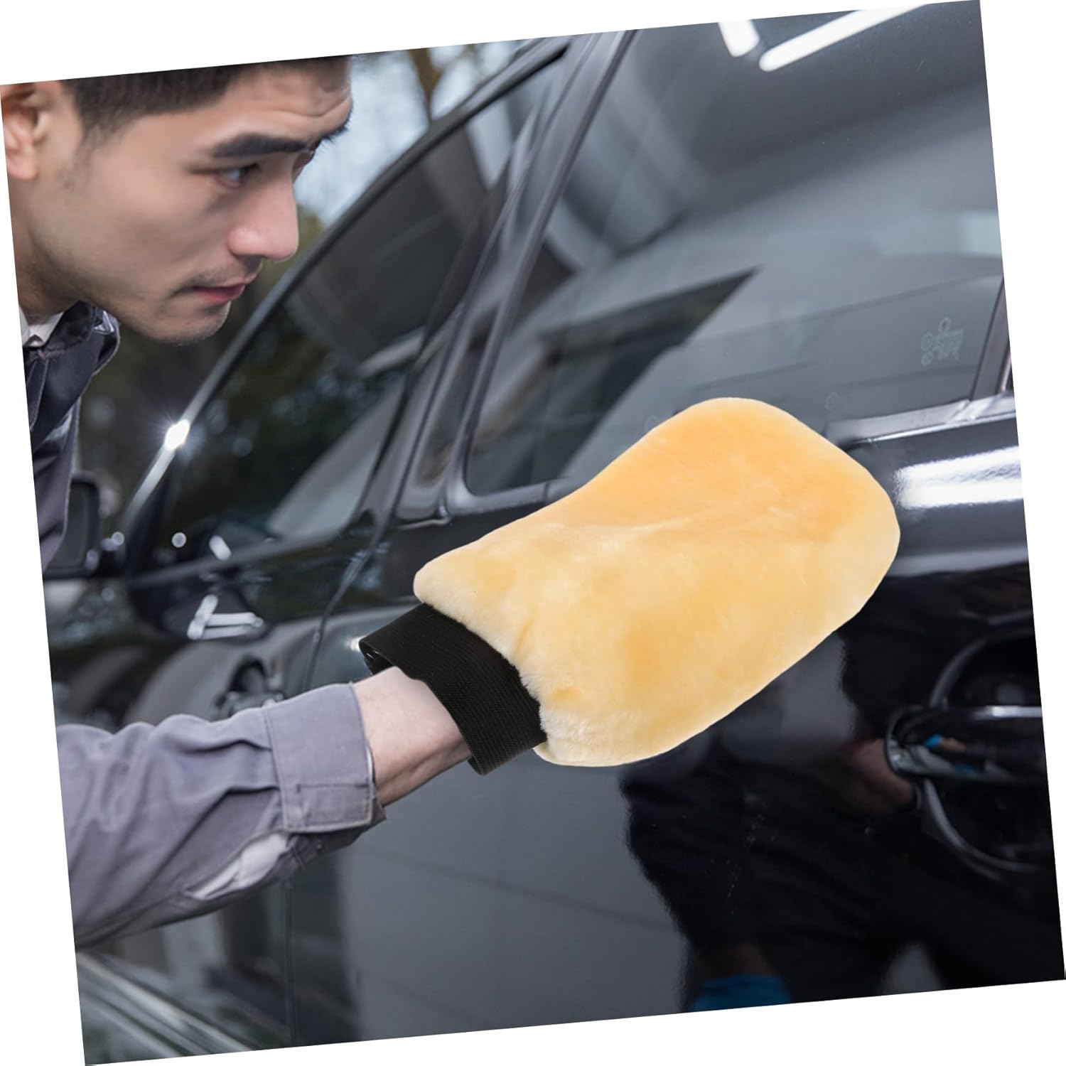 Cabilock Plush Car Wash Gloves Double-Sided Vehicle Washing Mitt Soft Microfiber Car Cleaning Mitt Suitable for Automotive Exterior Care image number 2