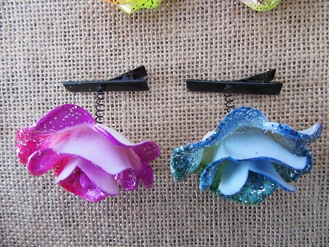 50Pcs Rose Flower Hair Clips Hairclips Hairpins Wholesale Price image number 5