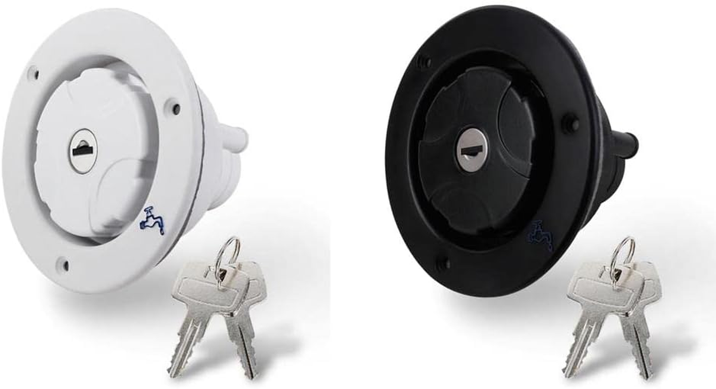 Baosity Water Locking Inlet Hatch Filler Cap for Caravan Motorhome Fresh Water RV Camping Trailer Motorhomes Drain Water Tank Caps - White, as Described image number 2