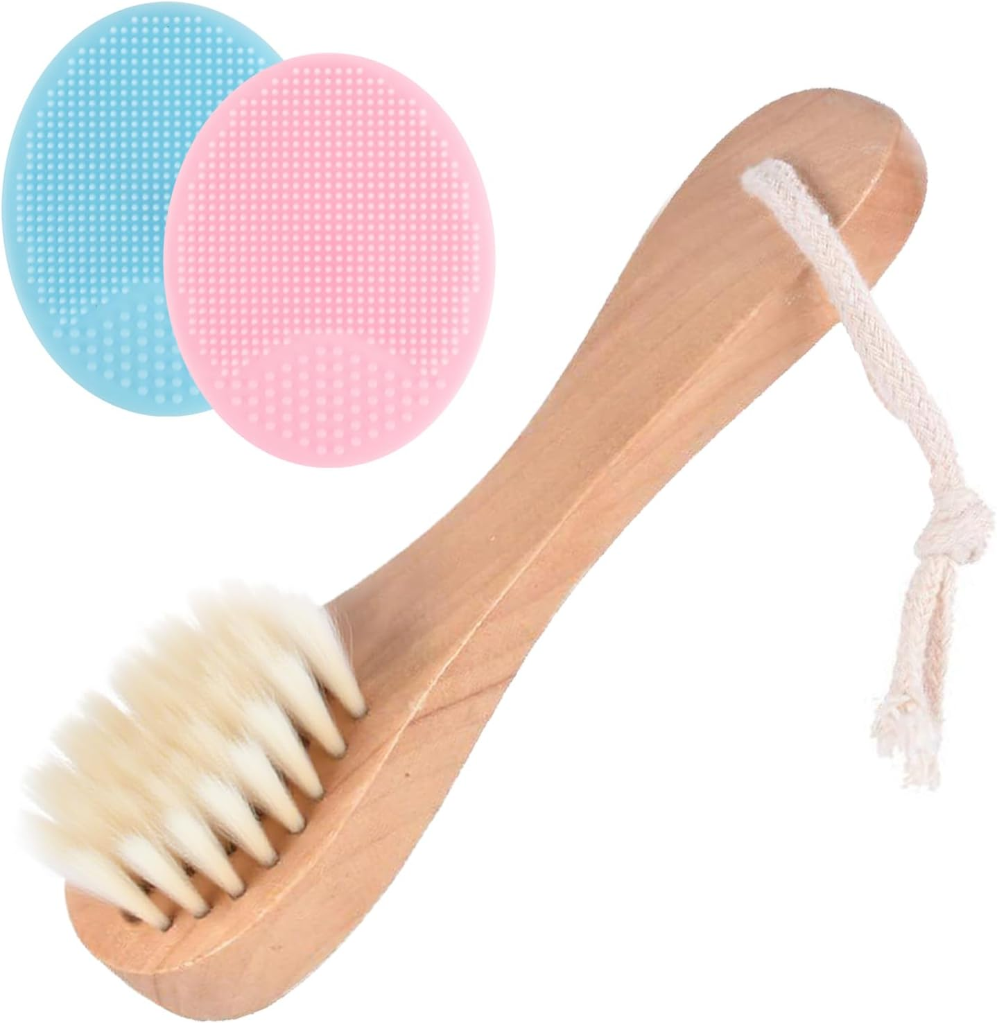 3 Pcs Baby Hair Brush with Ultra-Soft Goat Bristles Brush - Baby Cradle Cap Brush Set for Newborns & Toddlers, Natural Wooden Handle for Delicate Scalps, Perfect for Daily Care & Bath Time