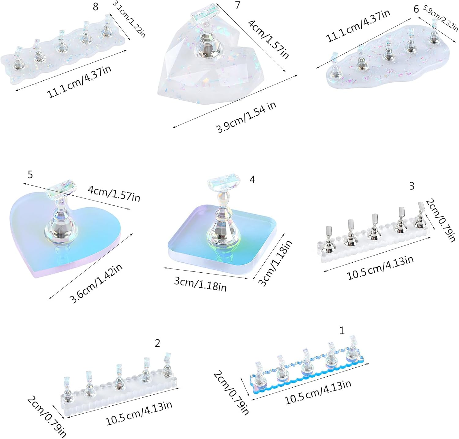 Nail Tips Practice Holder Acrylic Nail Art Display Stand Nail Stand Press on Nail Magnetic Nail Holder image number 2