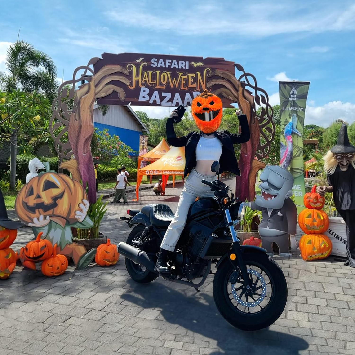 Halloween Pumpkin Motorcycle Helmet Cover,Christmas Motorcycle Helmet Cover,Pumpkin Helmet Cover,Halloween Hat Decoration Accessories for Men,For Motorcycle Helmet, Fun Rides and Gifts image number 5