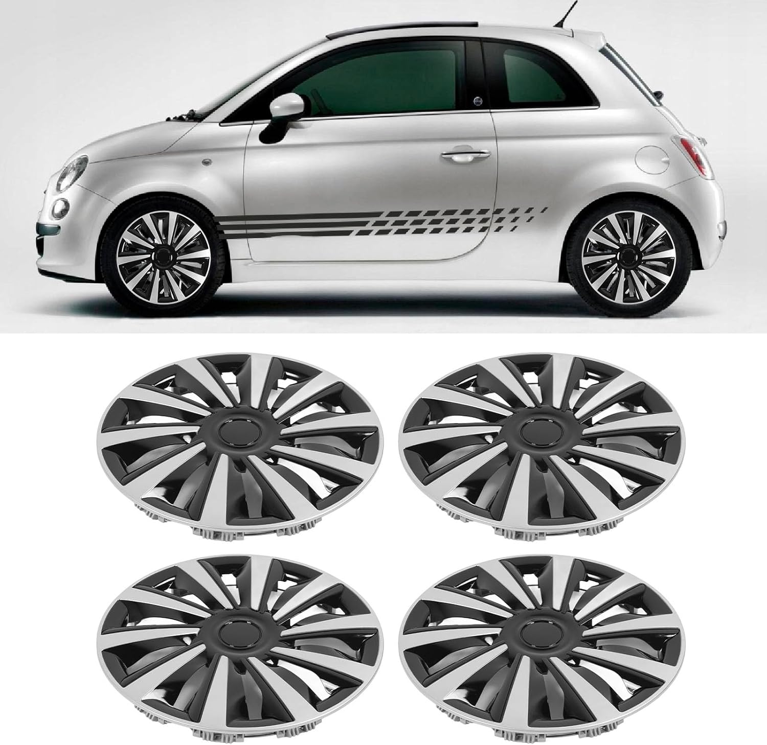 4 Pcs 15In Wheel Hub Caps Snap on Design ABS Full Protection Stylish Look Universal Fit for 15In Steel Wheels image number 6