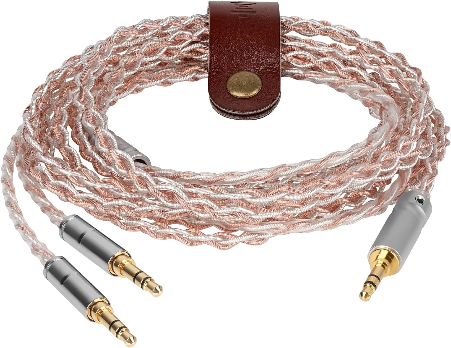 Geekria Apollo Copper Silver Braid Upgrade Audio Cable Compatible with HIFIMAN SUSVARA Unveiled SUNDARA Ananda Arya HE4XX, 3.5Mm to Dual 3.5Mm Male Replacement Headphones Cord (8.2Ft / 2.5M) image number 5