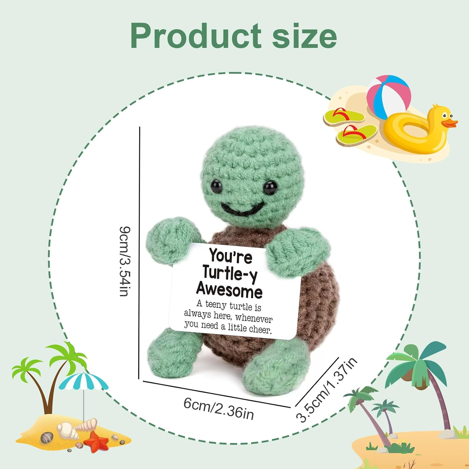 Mini Funny Turtle Gifts - Handmade Emotional Support Crochet Turtle for Women, Men, Girls, Boys - Perfect for Birthdays, Easter, Graduation, and Teacher Appreciation image number 3