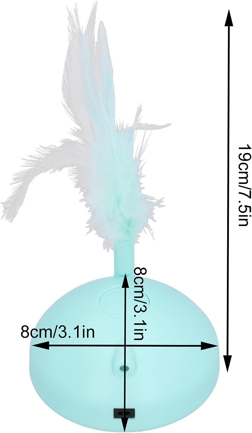USB Charged Electric Teaser Sphere with Feather,Engaging Cat Play Turntable with Interactive Flash and Movement Perfect for Indoor Cats and Kittens image number 2