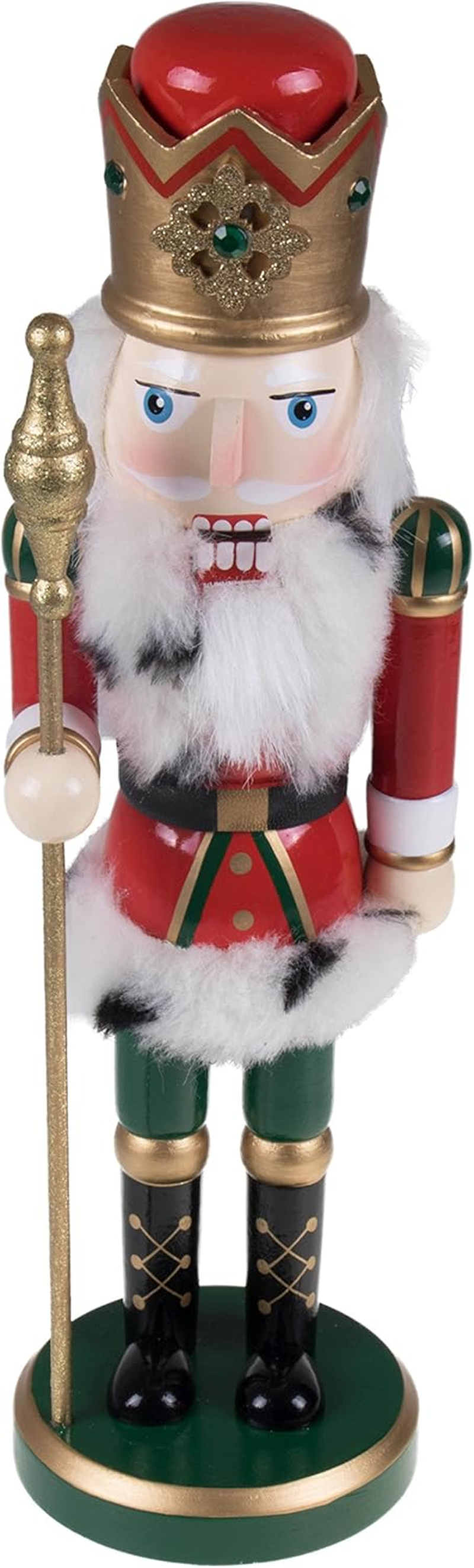 Traditional Wooden Nutcracker King by Clever Creations Sceptre and Crown Festive Christmas Decor 36Cm Tall Perfect for Shelves and Tables image number 6