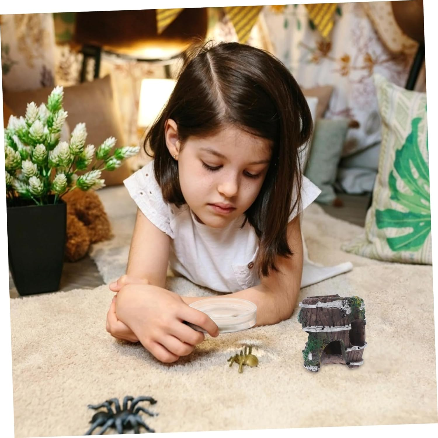 BUGUUYO Reptile Spider Cave Hiding Ornament Fish Tank Shrimp Hideout Abs Material Decor for Pet Habitat Easy Maintenance image number 1