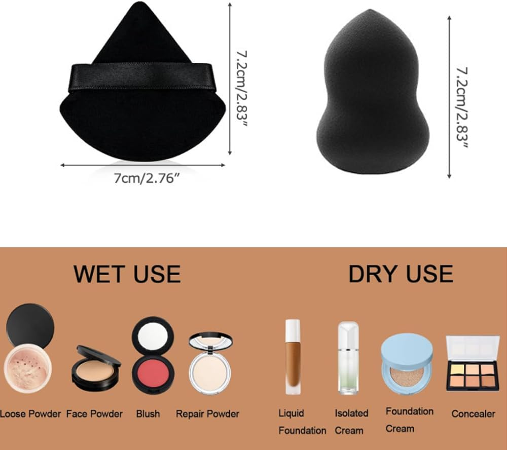 Face Makeup Tools Set - Foundation Concealer Brush, Blenders & Sponges and Powder Puffs, for Blending Cream Powder Buffing, Beauty Cosmetic Foundation image number 3