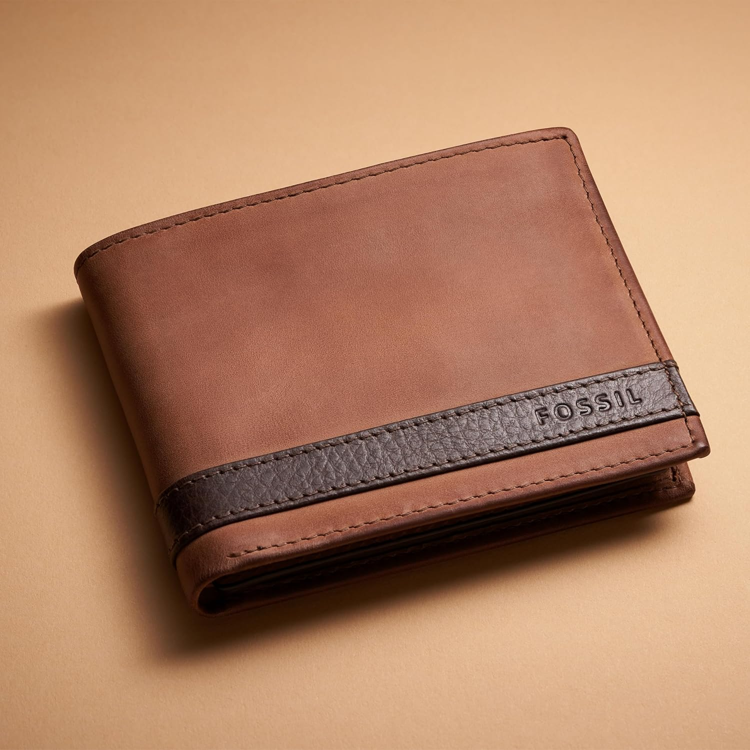 Fossil Men'S Quinn Bifold with Flip Id - Brown image number 3