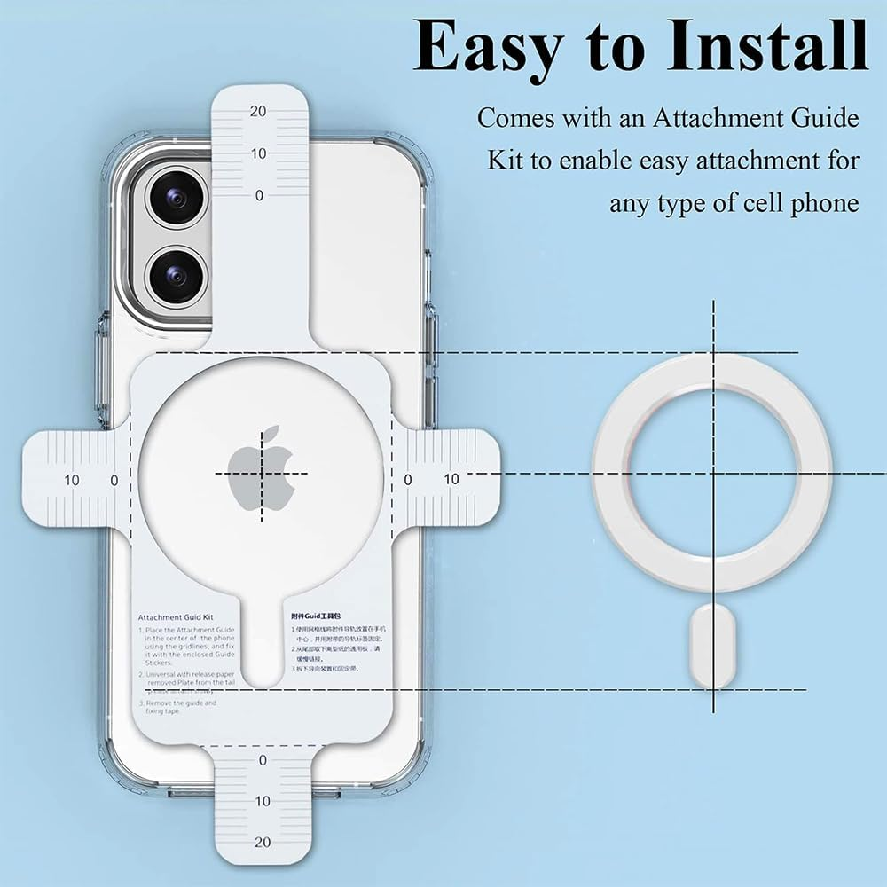 Enstphjoy Universal Magnetic Adapter Ring 2 Pack, Compatible with Magsafe Accessories, Iphone 16/15/14/13/12/11 (Mini, Pro, Max), Samsung Galaxy S22/S21 FE Ultra (White+Pink) - Arc Pink image number 2