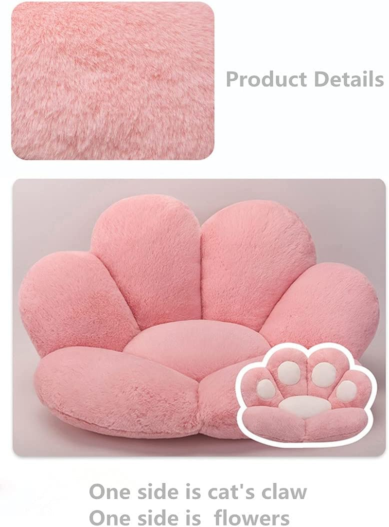 Cat Paw Cushion Cute Seat Cushion,Cat Paw Shape Lazy Sofa Bear Paw Chair Cushion Warm Floor Cushion for Dining Room Office Chair,Funny Gifts (White)