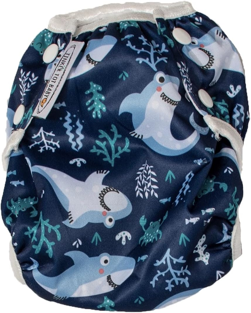 Tinker Tot Baby Reusable Swim Nappy - Small & Large Swim Nappies; Adjustable, Washable; Child, Toddler and Baby image number 6