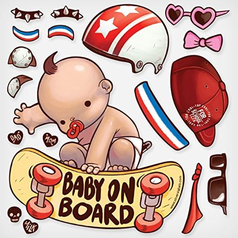 Baby on Board Decals Skater Baby Vinyl Window Car Decal Sticker image number 4