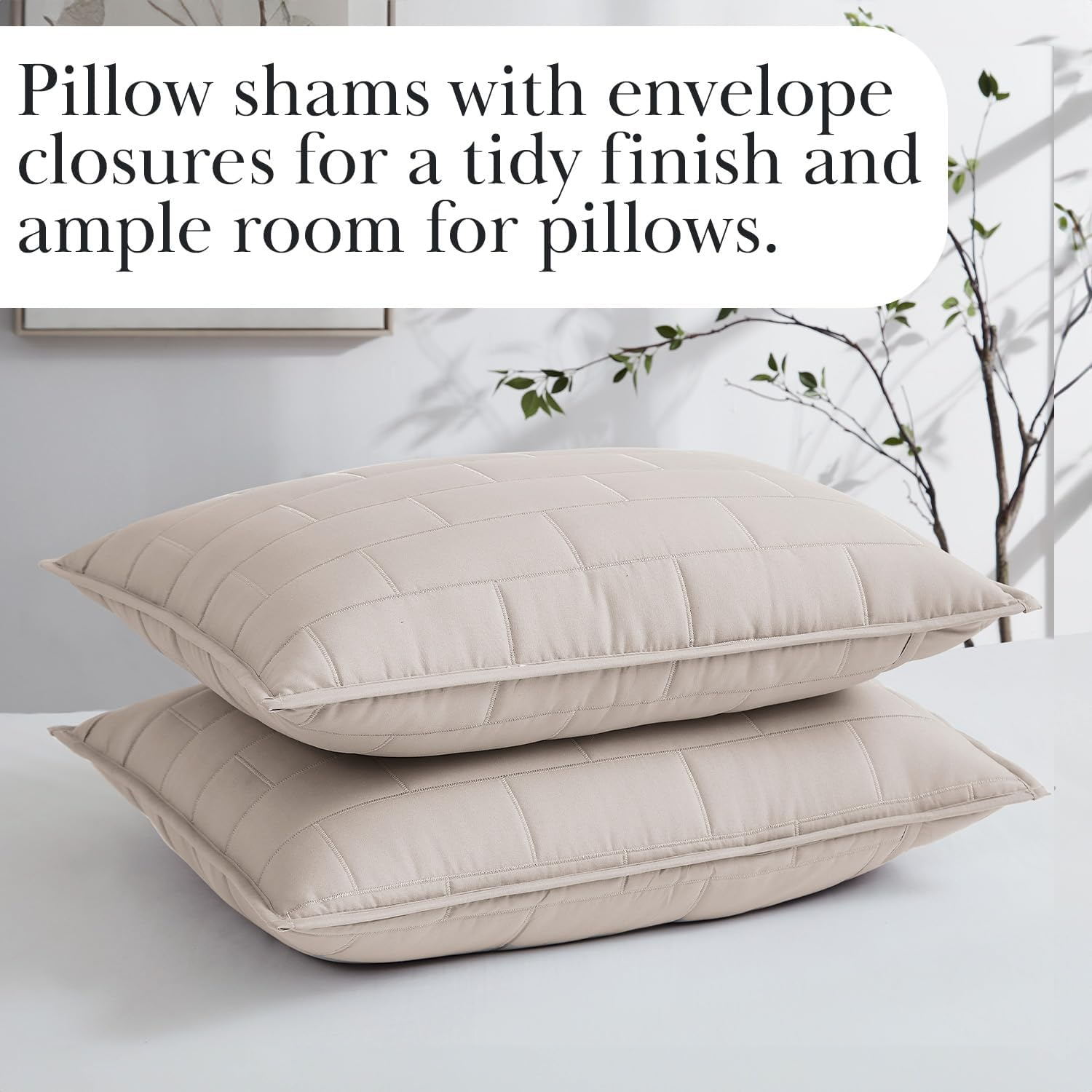 Southshore Fine Linens - the Brickyard Collection Lightweight Quilt Sets, Microfiber, Bone, Full/Queen image number 3