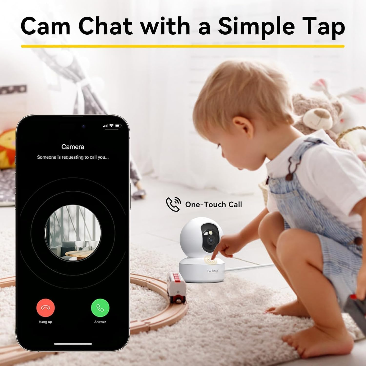 Boykeep Pet Camera 2K, Dog Camera with Phone App, Indoor Camera, Motion Detection & Tracking, Color Night Vision, Baby Monitor, 2-Way Audio, 5G/2.4Ghz Wi-Fi, Cloud&Sd, 12S Free Cloud Storage image number 6
