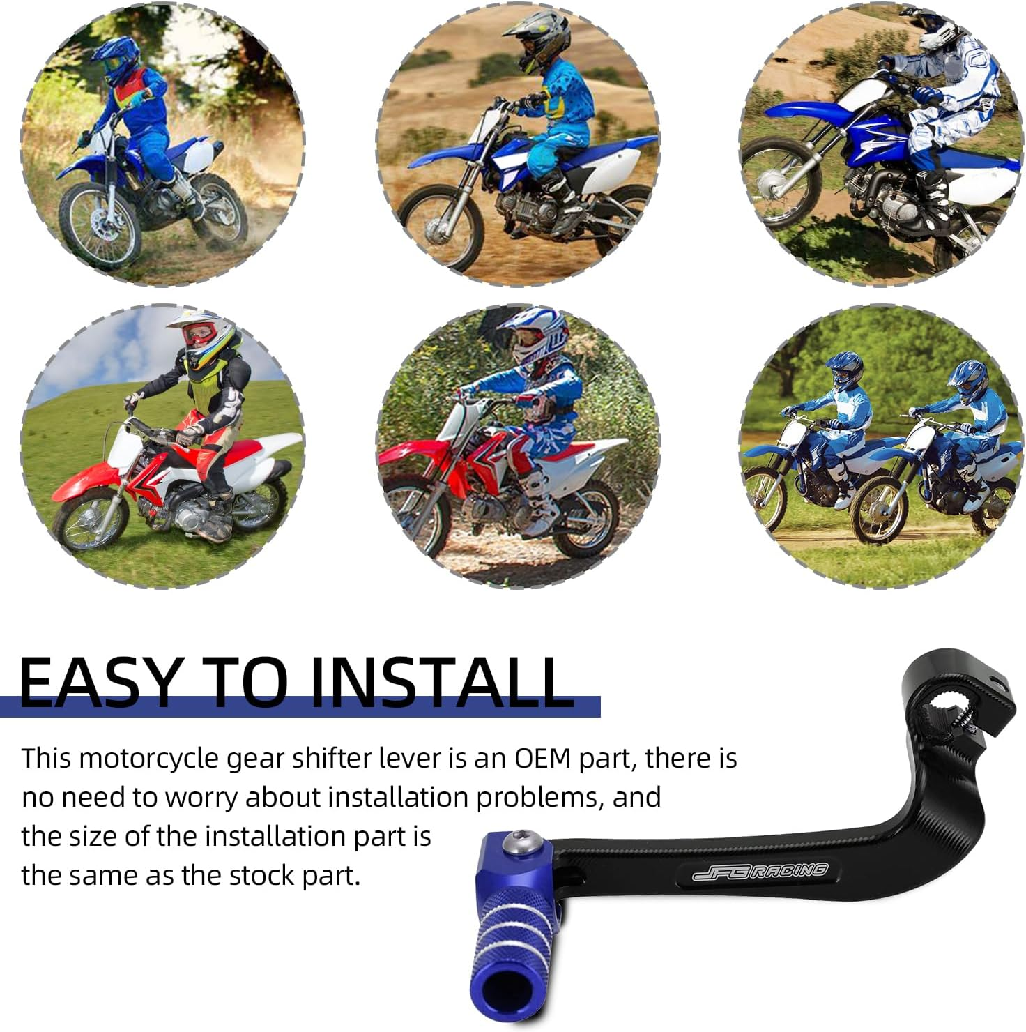 JFG RACING Motorcycle Gear Shifter Shift Lever Folding Tip CNC for TTR 110 08-09 11-21 CRF 110 CRF110F 2013-2023 Blue image number 1
