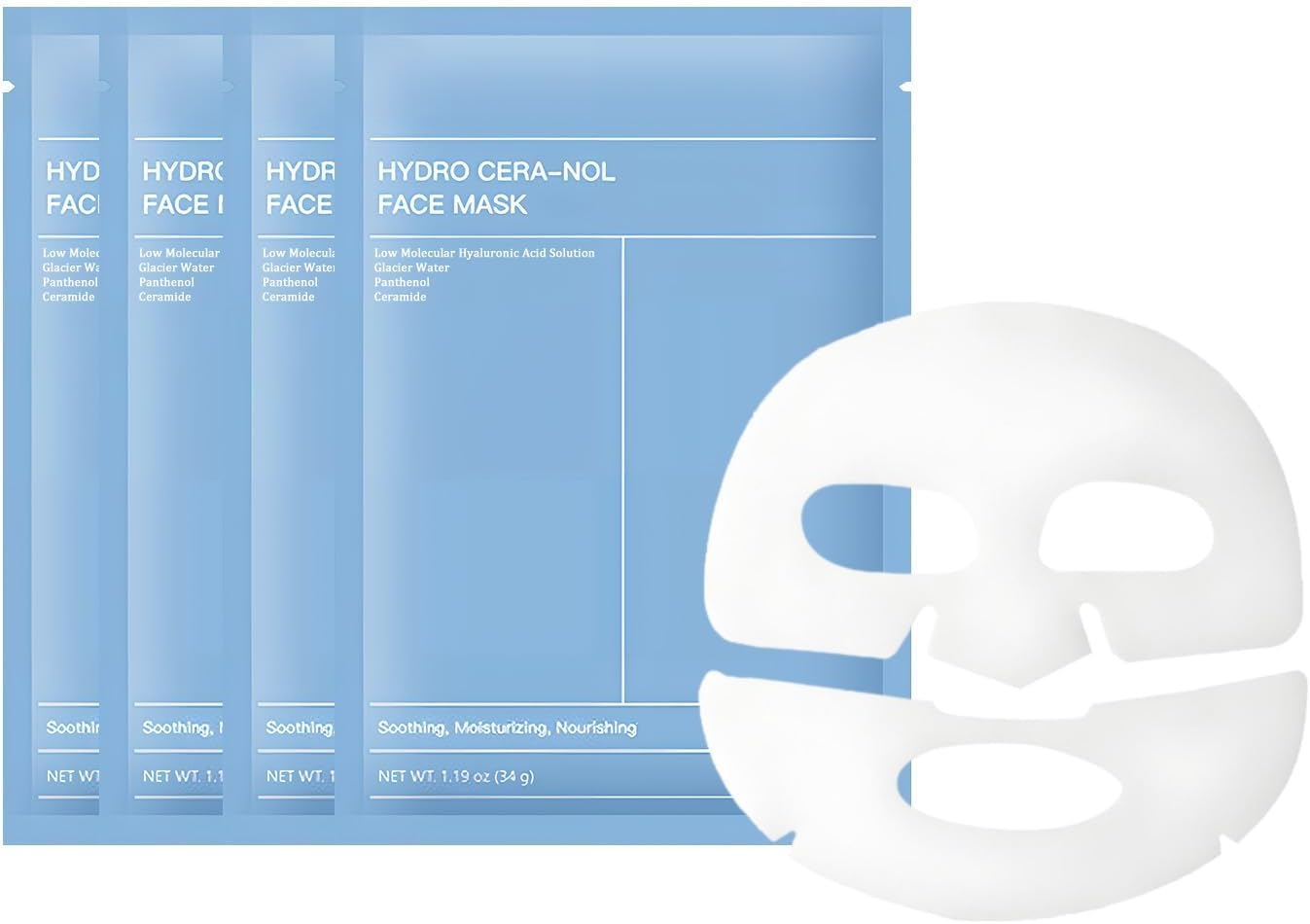 4 Pcs Collagen Face Mask,Nighttime Moisturizer,Bio Collagen Face Mask,Overnight Face Mask,Face Mask Skincare, Improves Facial Elasticity and Moisturization(Blue) image number 4