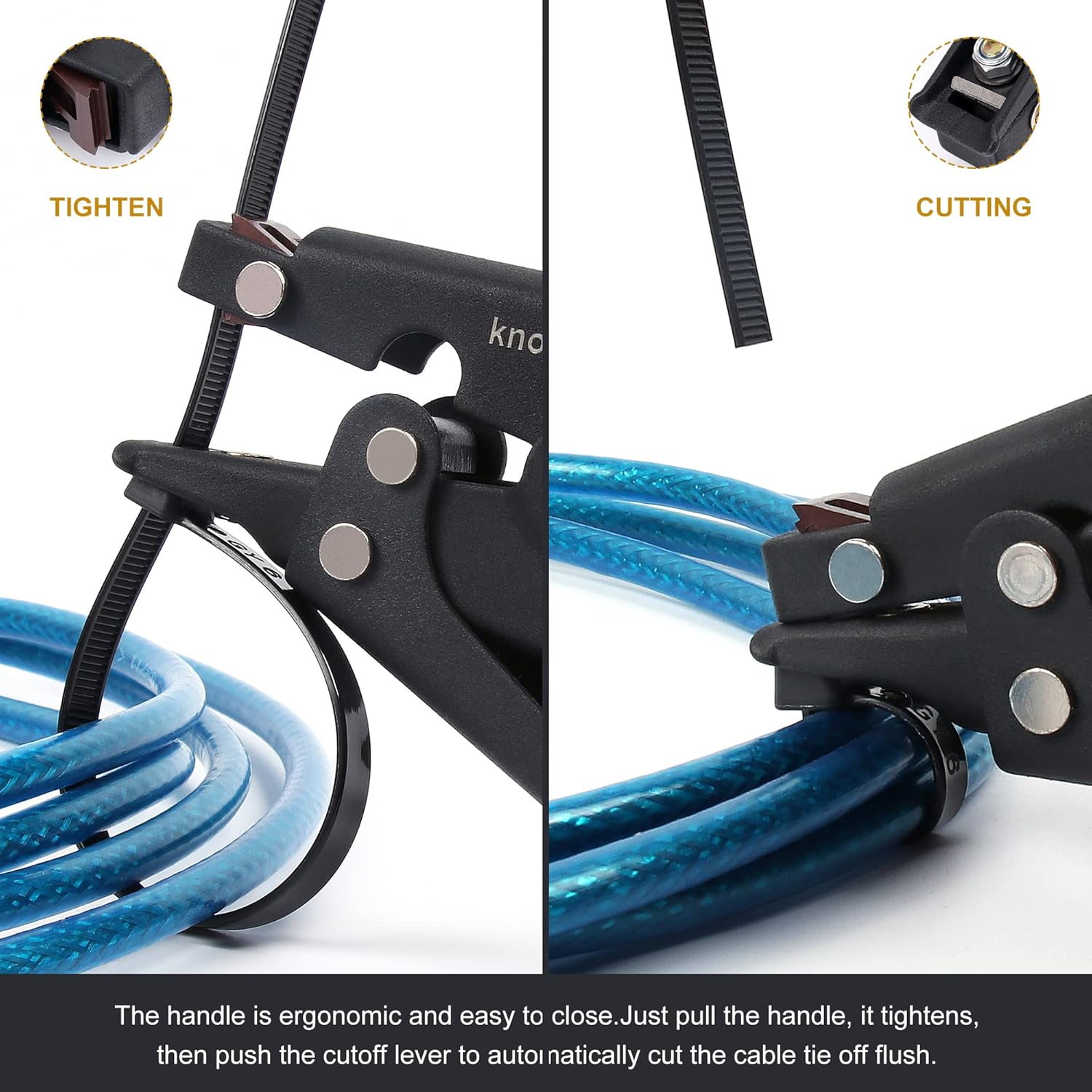Knoweasy Zip Tie Tool and Tensioning and Cutting Tool for Plastic or Nylon Cable Tie image number 3