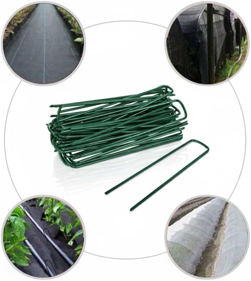 20PCS 6 Inch U-Shaped Steel Garden Stakes and Weed Mat Pins for Landscaping, Ground Staples for Artificial Grass, Lawn Fabric Netting Securing - Damaill image number 3