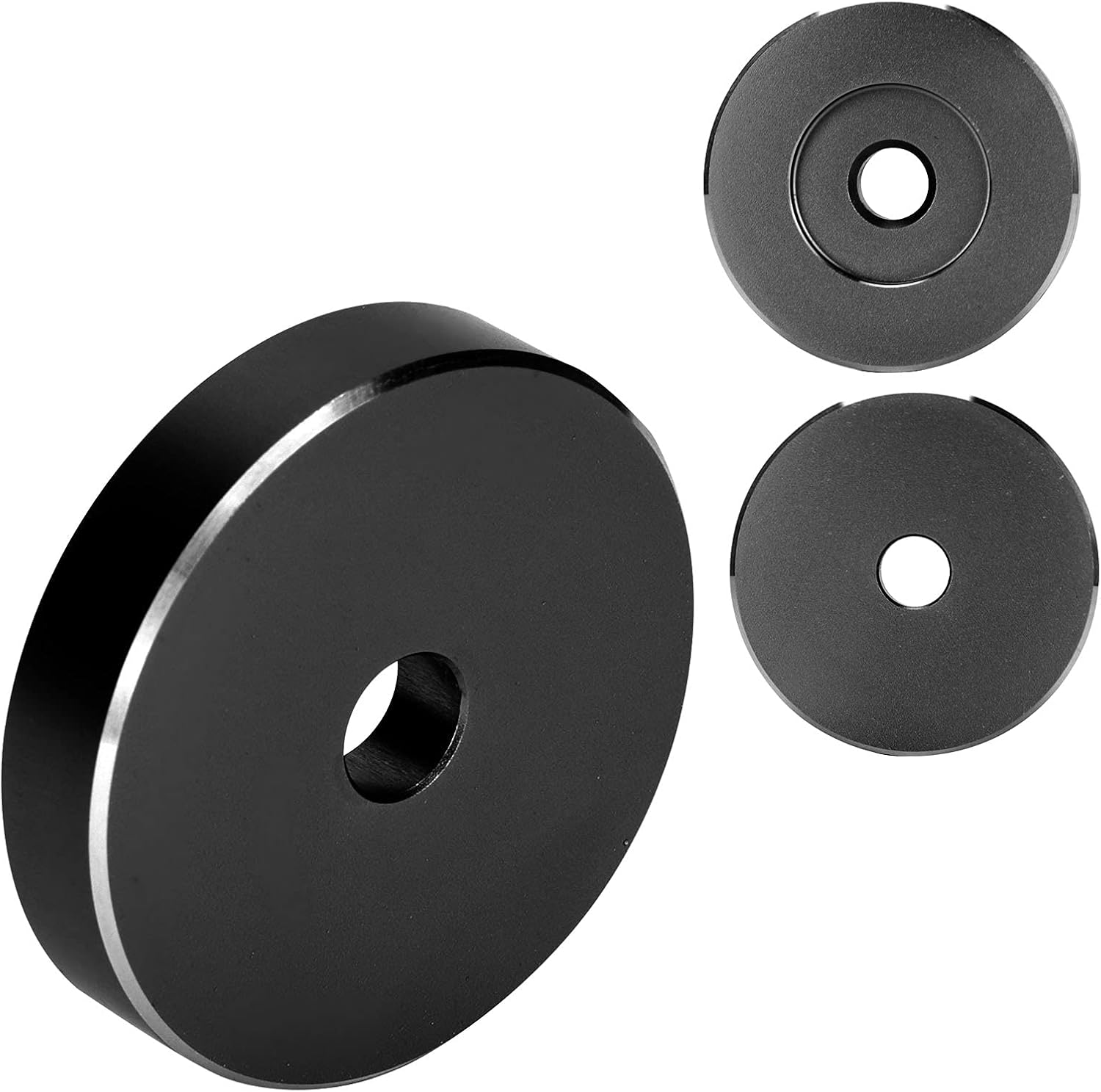 Record Turntable Adapter, 45 RPM Adapter for Most Big Hole Records Turntable, Record Dome Adapter, Made of All Aluminum, Silver/Golden/Black(Black)