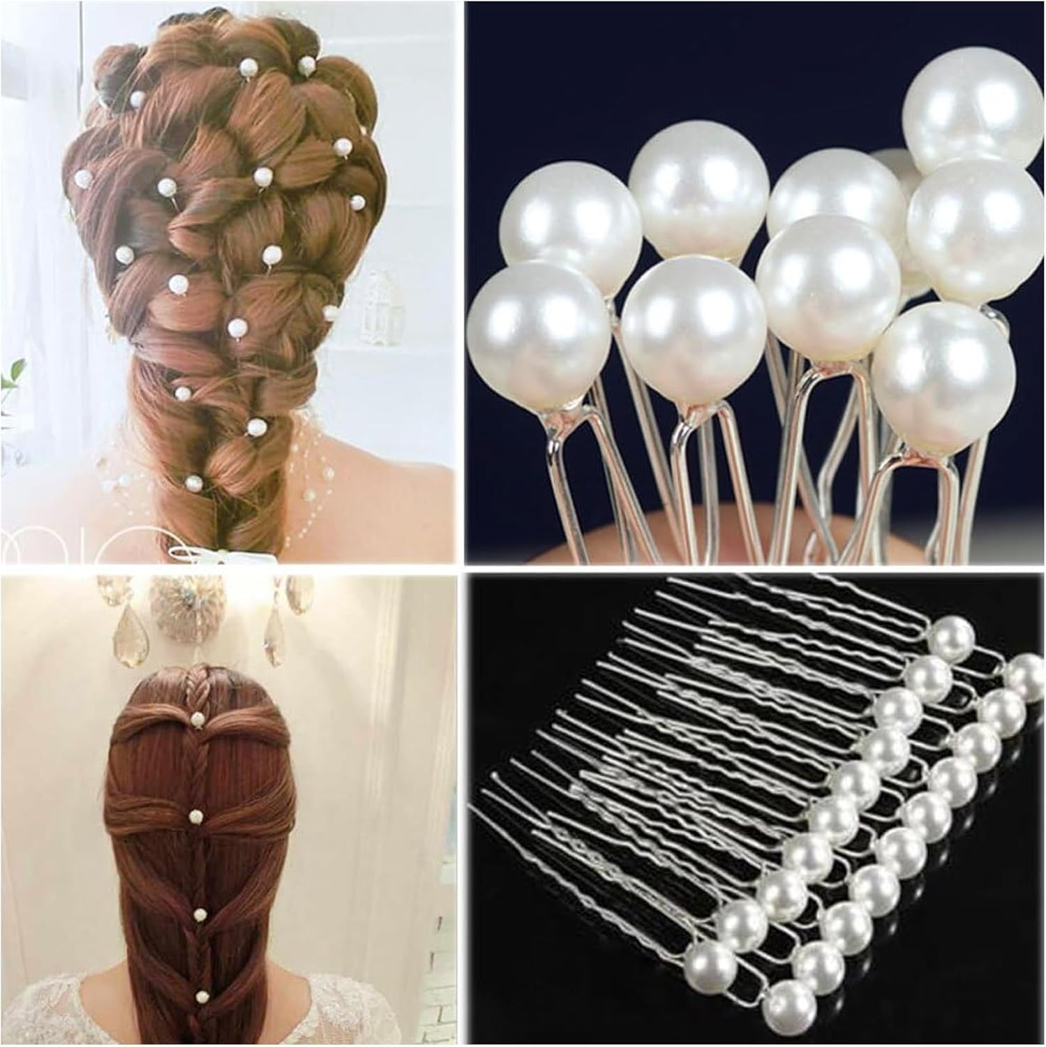 Zynewa 50Pcs Pearl Bridal Hair Pins U Shape Hair Pins for Party Prom Wedding image number 3