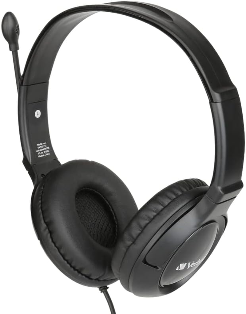 Multimedia Headset with Noise Cancelling Boom Mic - Black