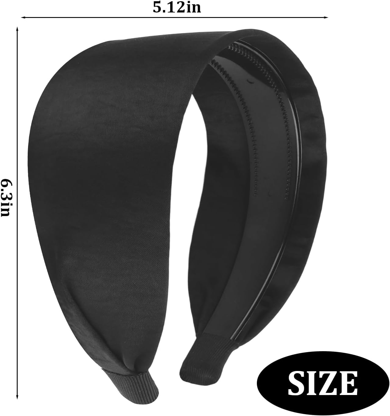 Pruadeor Pack of 2 Satin Wide Headbands, Women'S Fashionable Knot Headband for Women, Hair Accessories, Black and White image number 4