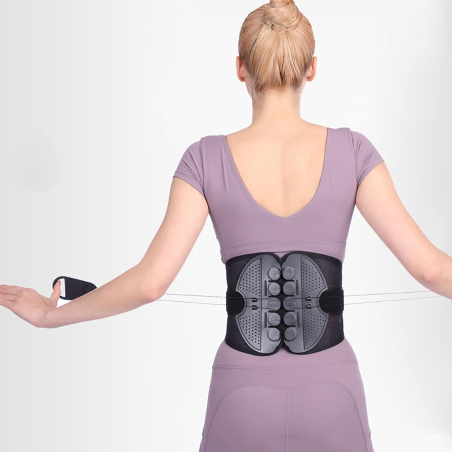 Back Support Brace, Adjustable Waist Strap, Spine Sport Back Brace, Compression and Pulley System for Pain Relief of Back, Lumbar, Waist() image number 4