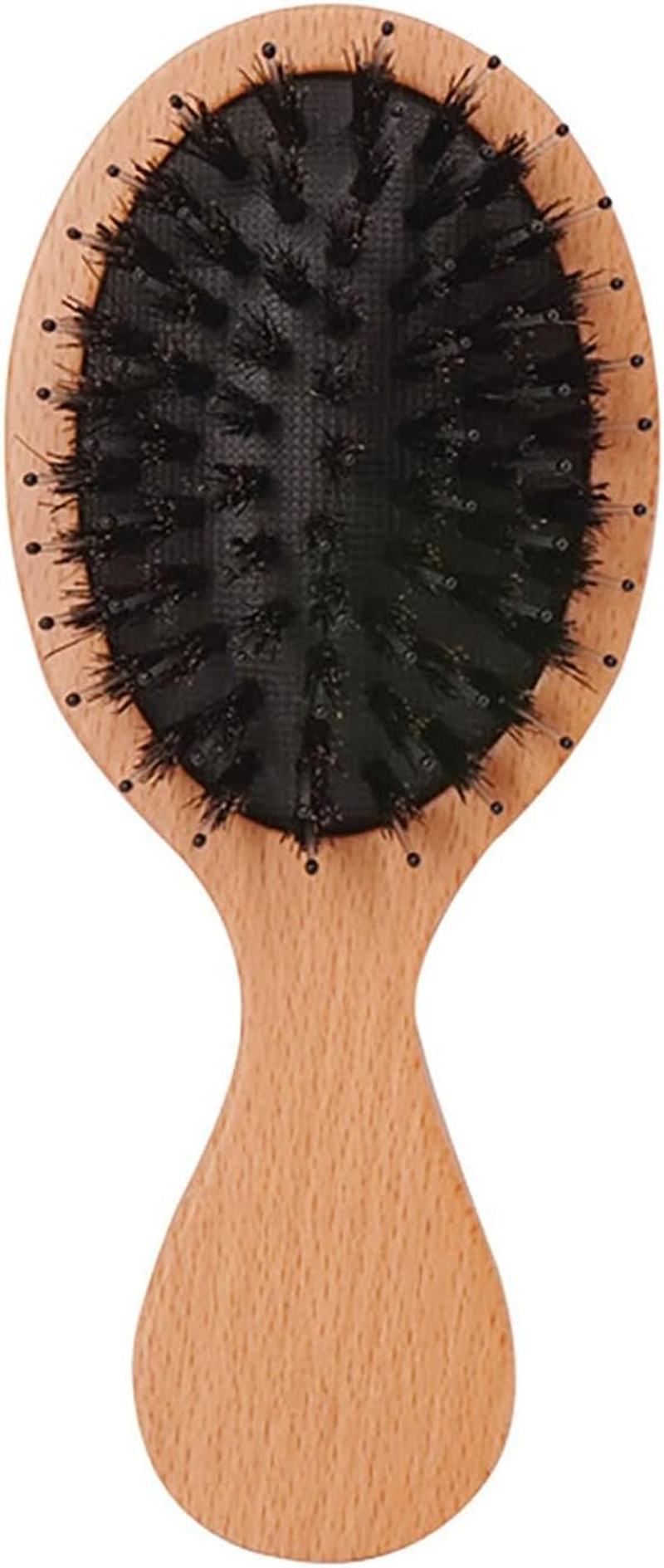 Wooden Paddle Bristle Comb Mini Boar Bristle Hairbrush Paddle Travel Bristle Brush Pocket Portable Bamboo Bristle Hairbrush for Men Women Kids image number 6