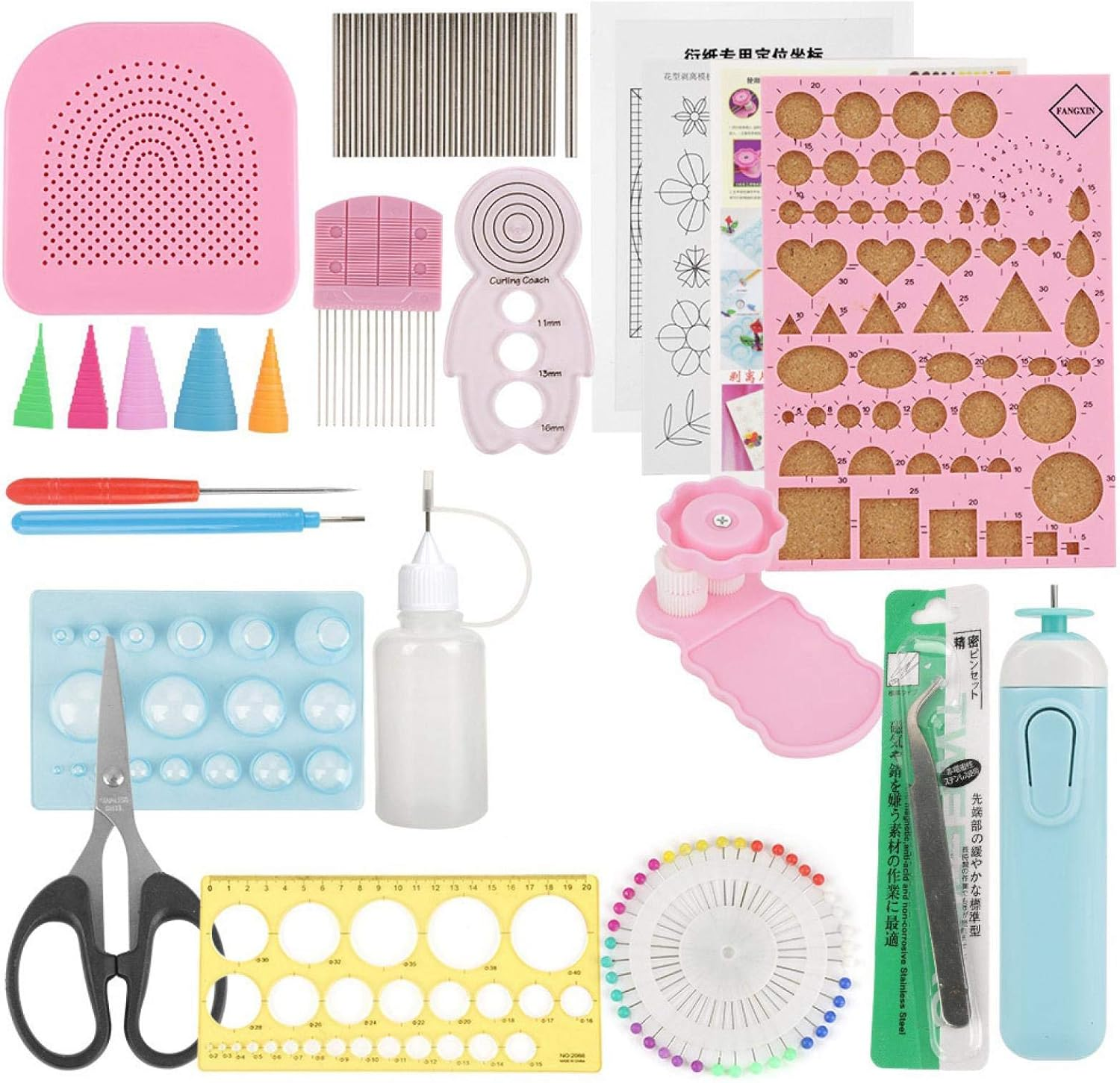 24-Piece Paper Craft DIY Kit - Quilling Tool Set, Paper, and Kits image number 3