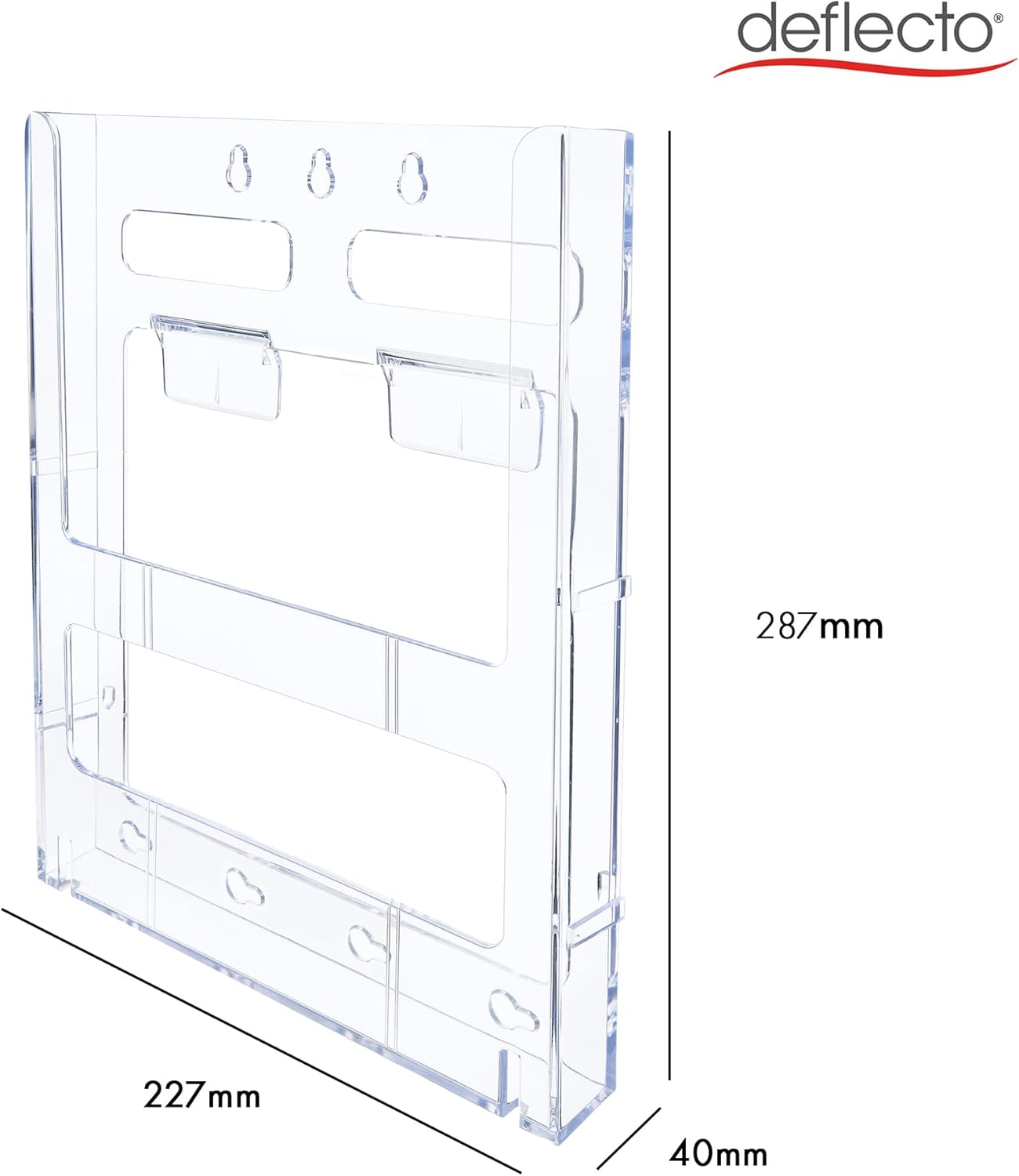Deflecto Lit-Loc Literature Holder Modular Wall-Mountable A4 Clear Ref DE772001 image number 3