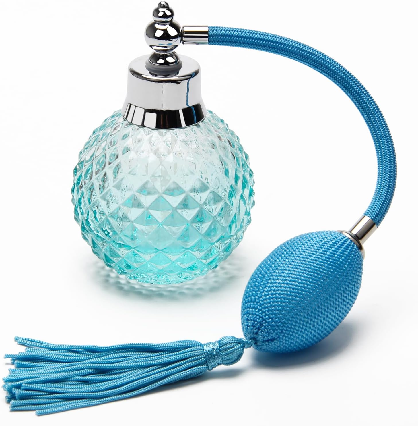 Coolrunner Crystal Art Vintage Style Refillable Perfume Atomizer Long Spray Bottle 100Ml (Blue)