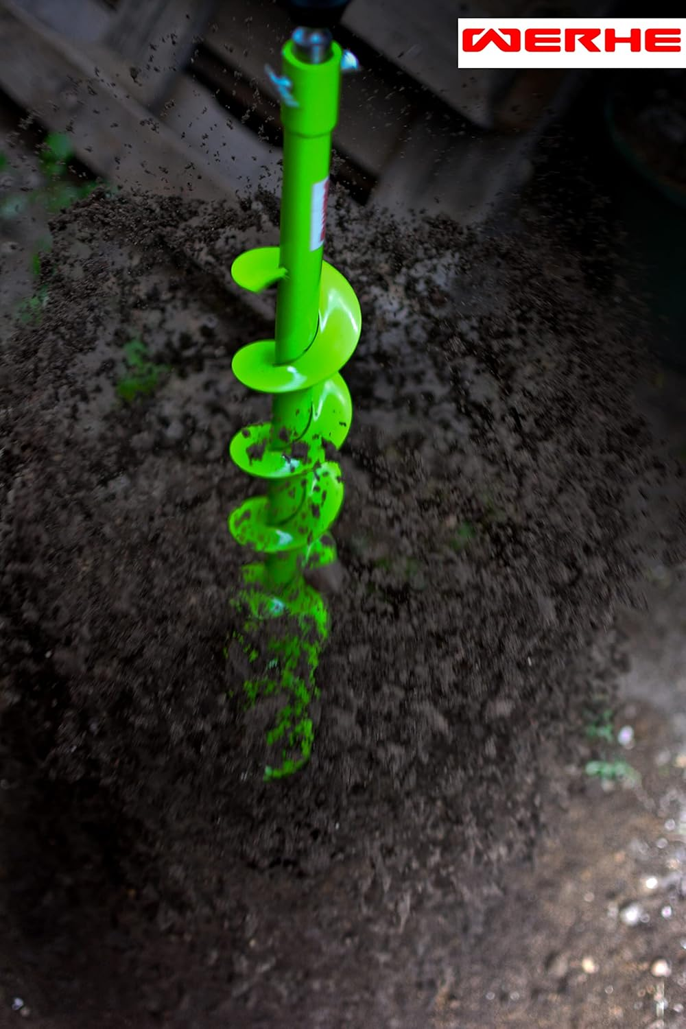 WERHE Earth Auger Diameter 120 Mm, 80 Cm Long for Drill, Professional Well Drill for Precise Digging of Fence Posts, Tree Planting, Foundations and Passages, Robust with Carbide Blades