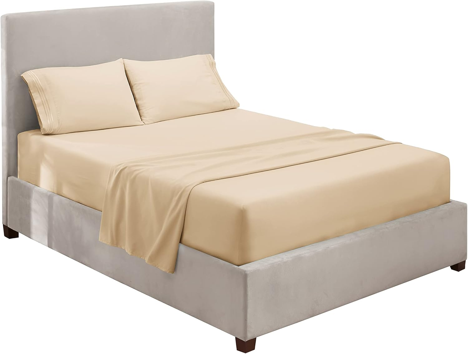 Hearth & Harbor Bedding Set - Luxury Soft Quality Double Brushed Microfiber -, Vendor_Harbor_Q-Beige, Beige, Queen image number 2