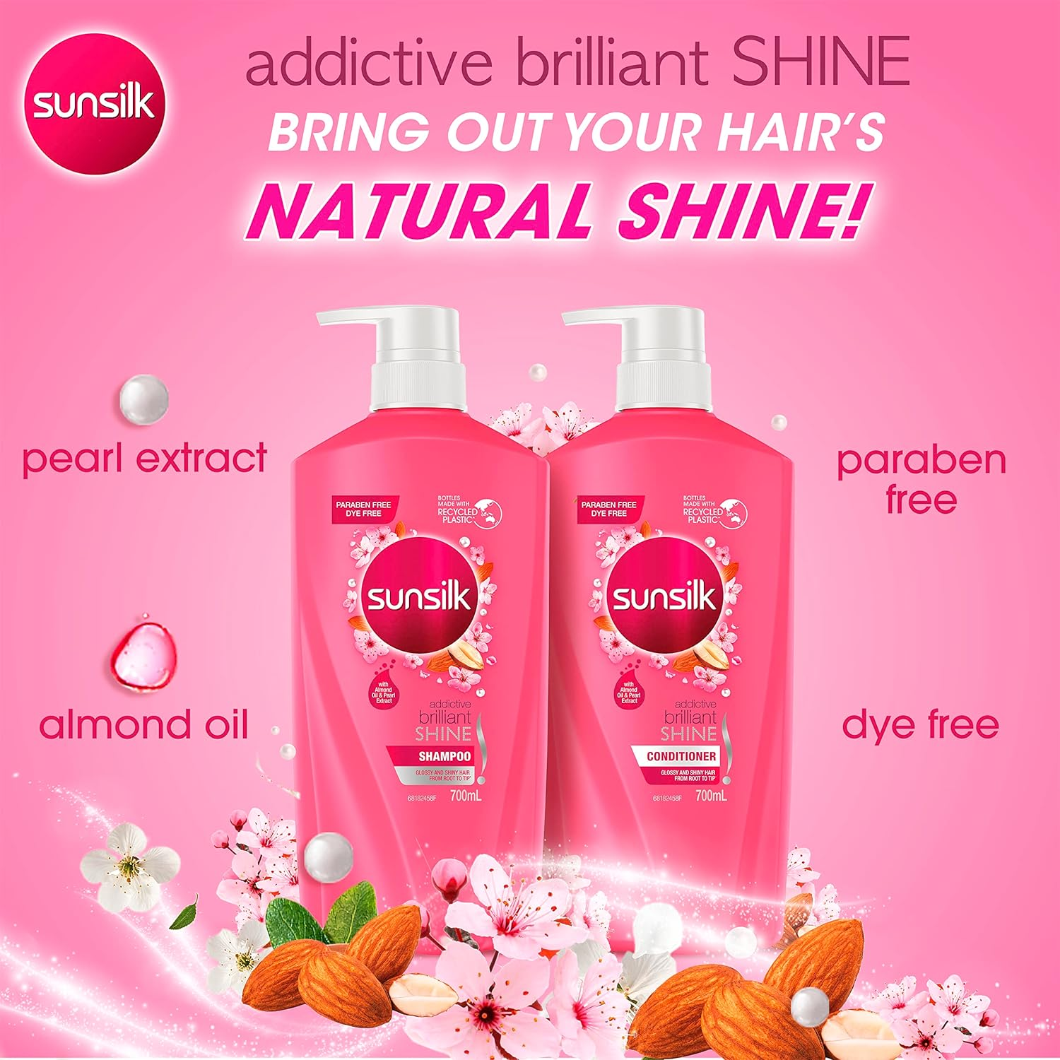 Sunsilk Conditioner Addictive Brilliant Shine, 700Ml image number 3
