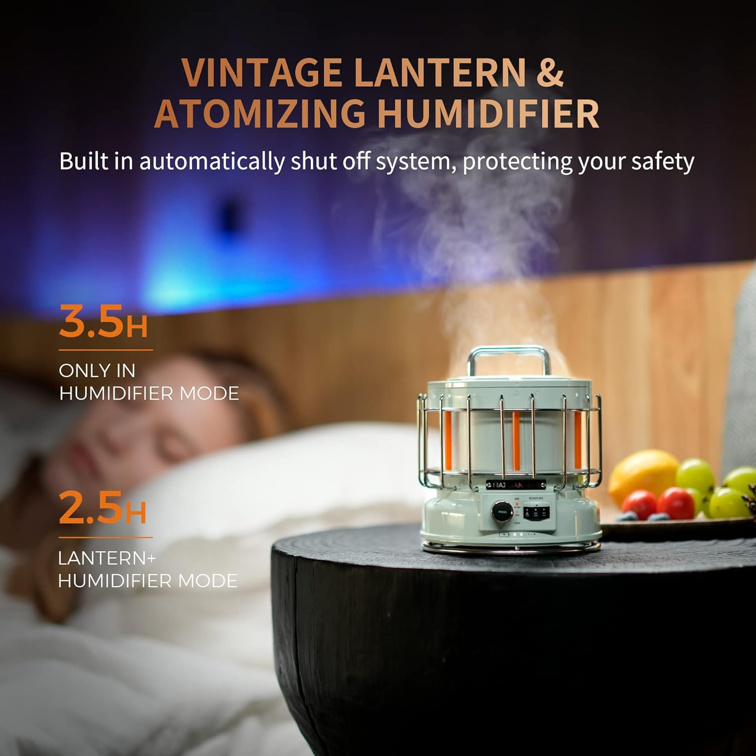 FLEXTAILGEAR MAX Lantern, Rechargeable Camping Lantern 9600Mah Battery, 3-In-1 Vintage Flame Light, Flame Mode & Humidification Mode, Portable for Patio, Hiking, Camping, Bedroom image number 2