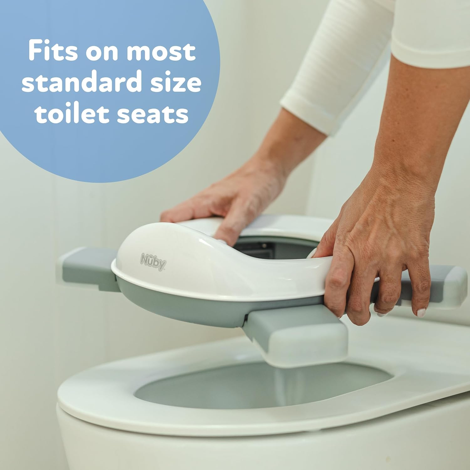 Nuby On-The-Go Portable Potty Seat - Travel Toilet Seat for Boys and Girls 18+ Months - Includes Storage Bag and Disposable Potty Liners - Toddler Travel Essentials - Toddler Potty Training Toilet image number 6