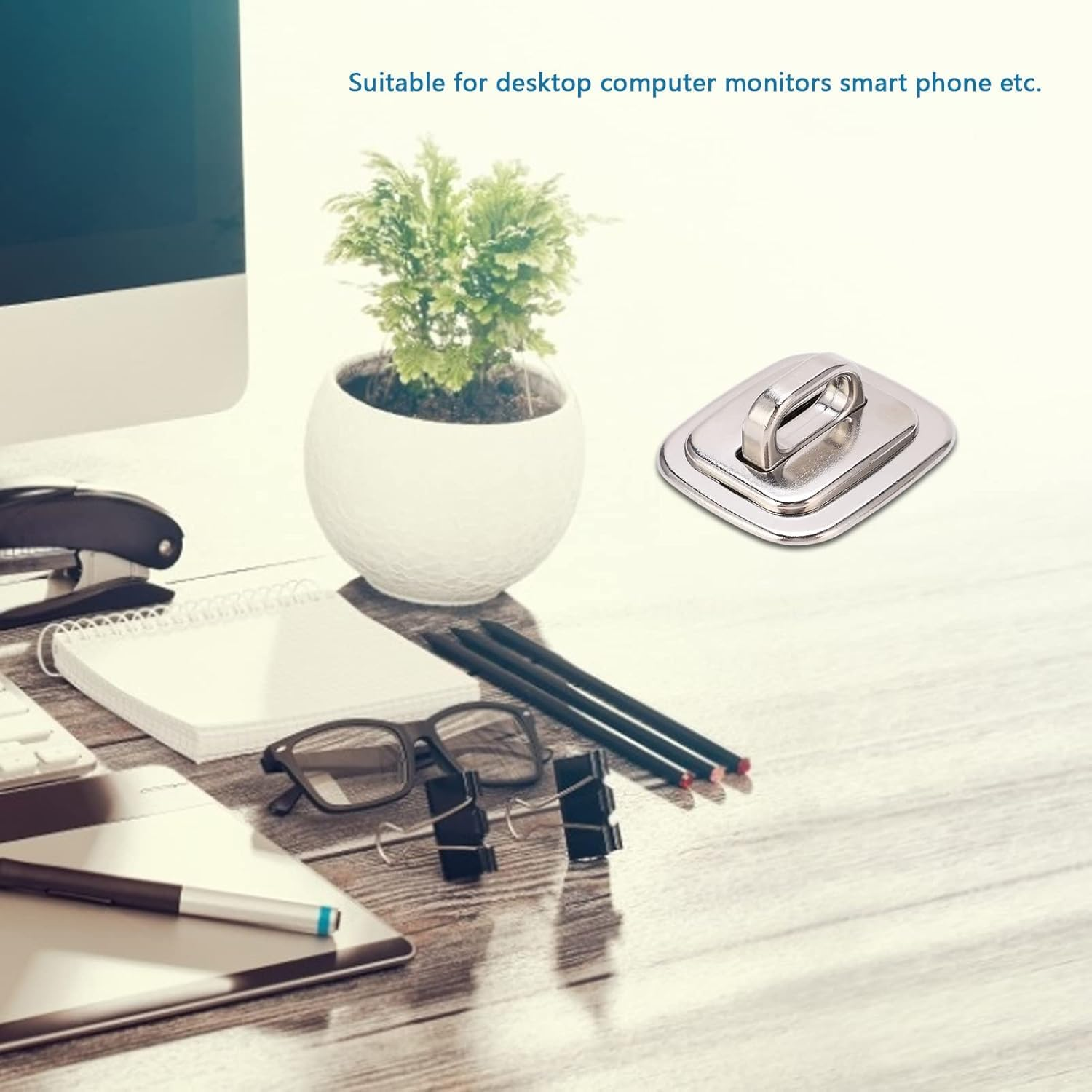 Liyquint Security Anchor Base Plate for Keyed or Combination Cable Locks, Desk Mount Anchor Accessory for Cable Locks,Self Adhesive Laptop Plate Zinc anti Theft Slot for Office Home image number 5