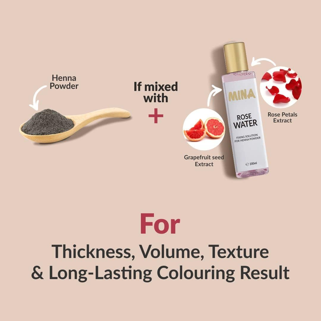 Mina Ibrow Henna Hair Color Refill Pack Medium Brown|Natural Spot Coloring and Professional Hair Tinting Powder, Water and Smudge Proof | No Ammonia, No Lead with 100% Gray Converge - Black|Long,Gray image number 2