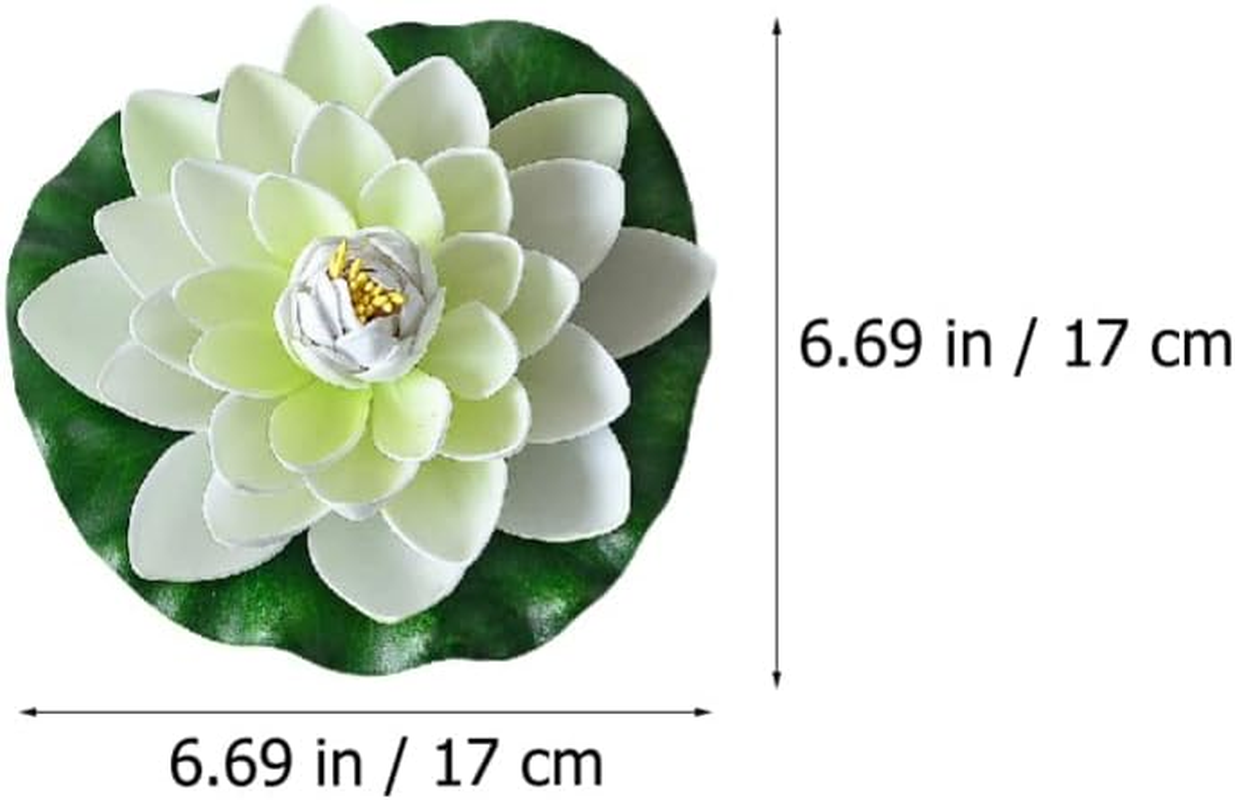GANAZONO 4Pcs Floating Lotus Decor Garden Water Lily Decor for Patio Pool Fish Decoration Fake Water Lily Foam Material image number 1